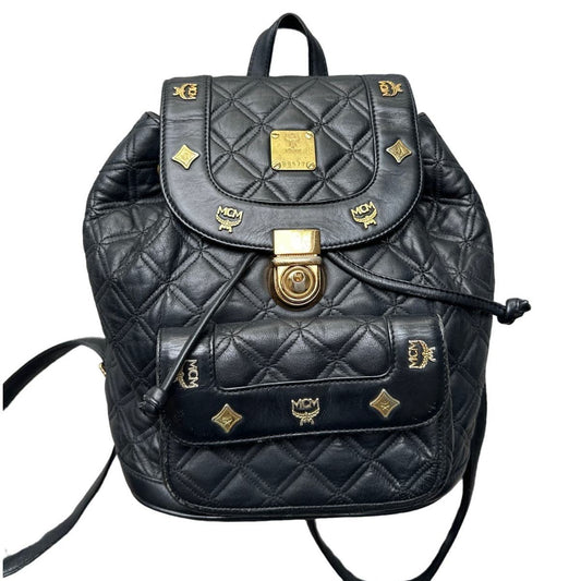 MCM Black Quilted Leather Stark Backpack