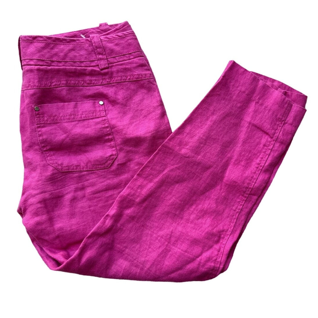 Calvin Klein Hot Pink Linen Capri Pants Sz 6