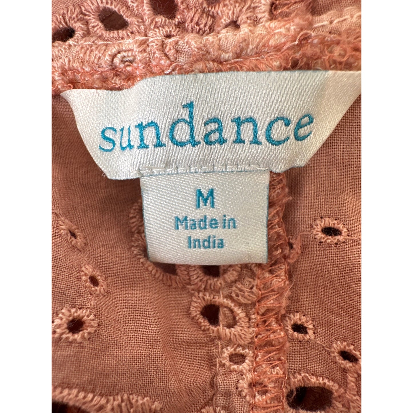 Sundance Coral Eyelet Moonlight Cotton Duster Sz M