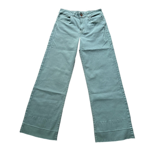 Saya Green Jade Denim Straight Sz 2