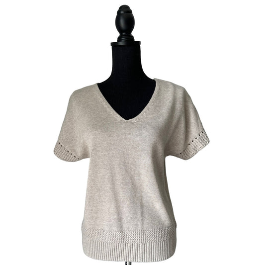 Joie Knitted Tan Cotton Top Sz XS