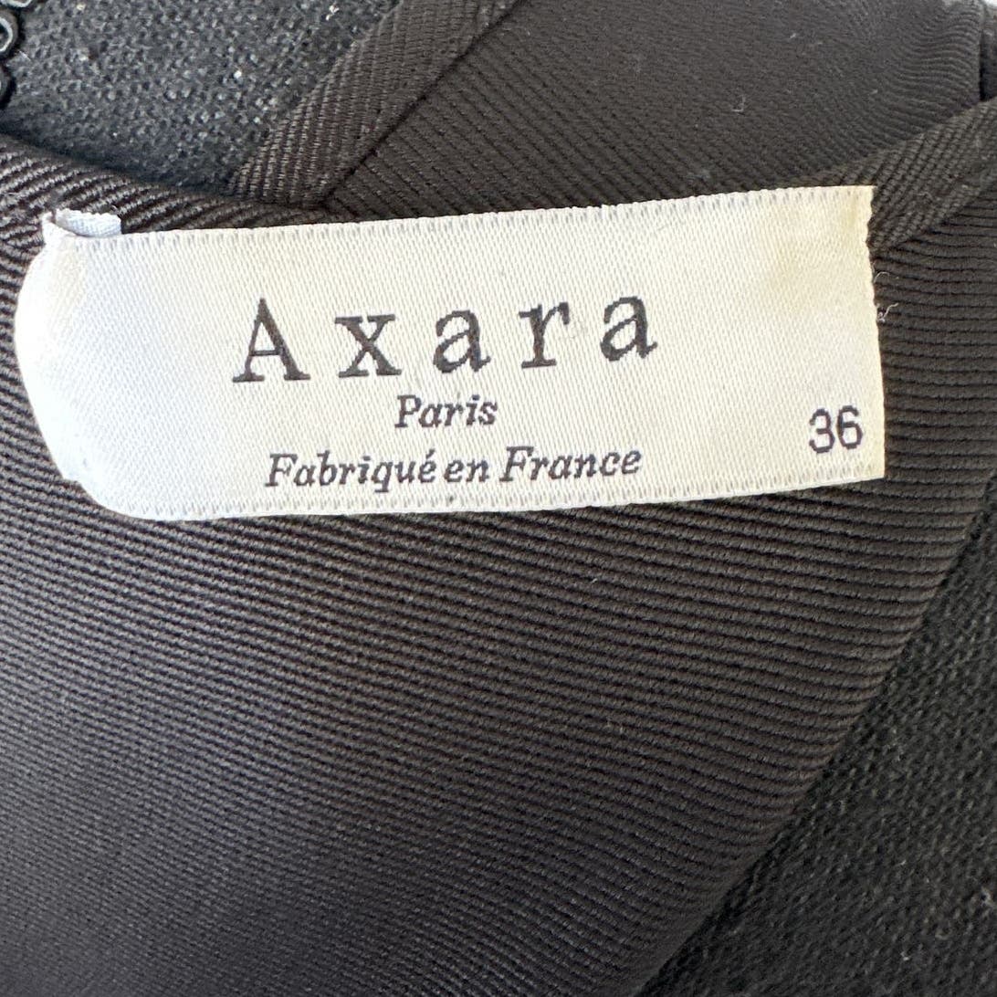 Axara Paris Cotton Black Floral Embroidered Mini Dress Sz 36