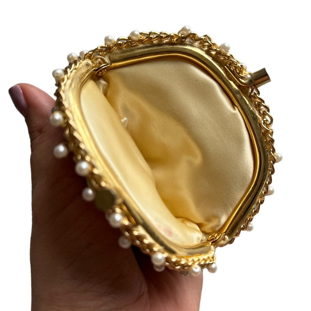 Delill Vintage Gold and Pearls Coin Purse