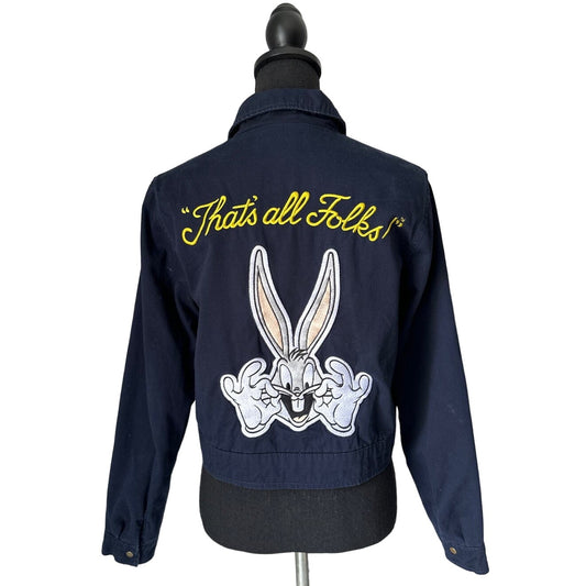 Looney Tunes That's All Folks Blue Jacket Sz S