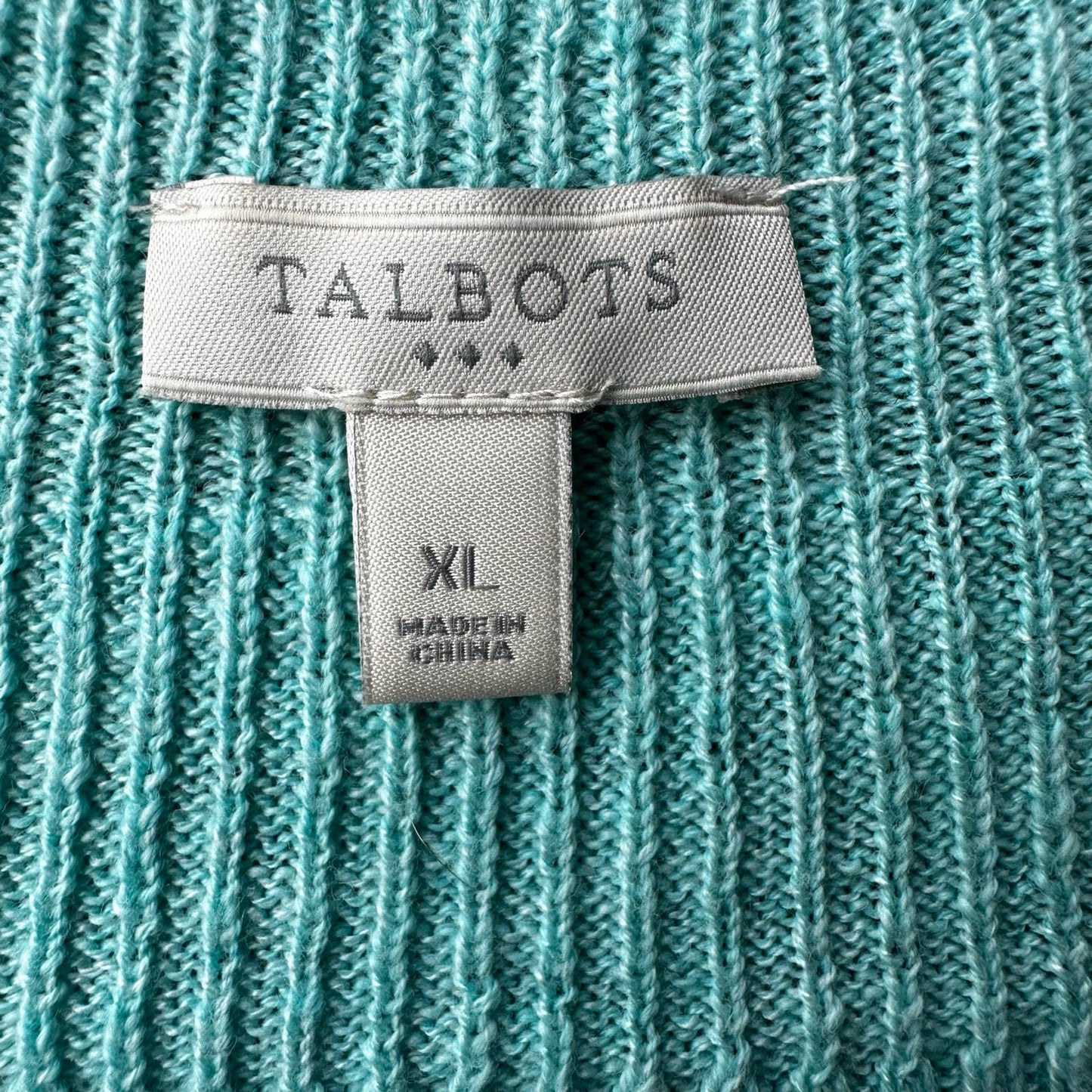 Talbots Minty Green Cotton Blend Sweater Sz XL