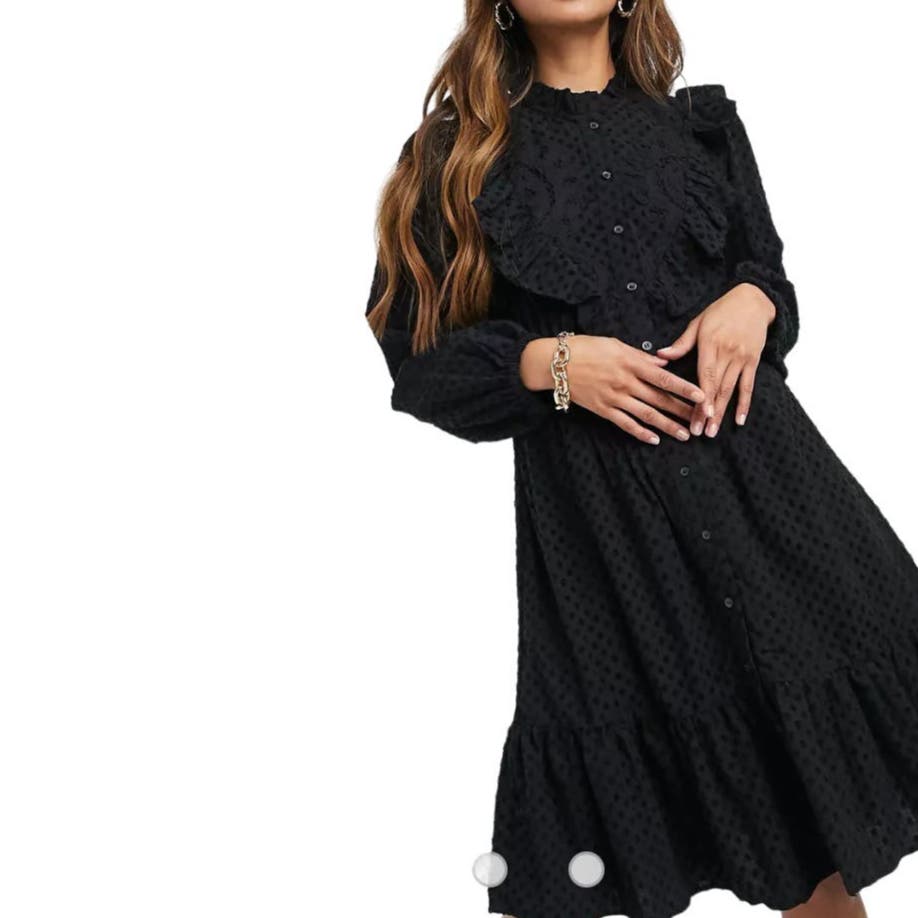 Paris Atelier & Other Stories Black Long Sleeve Midi Dress Sz 2