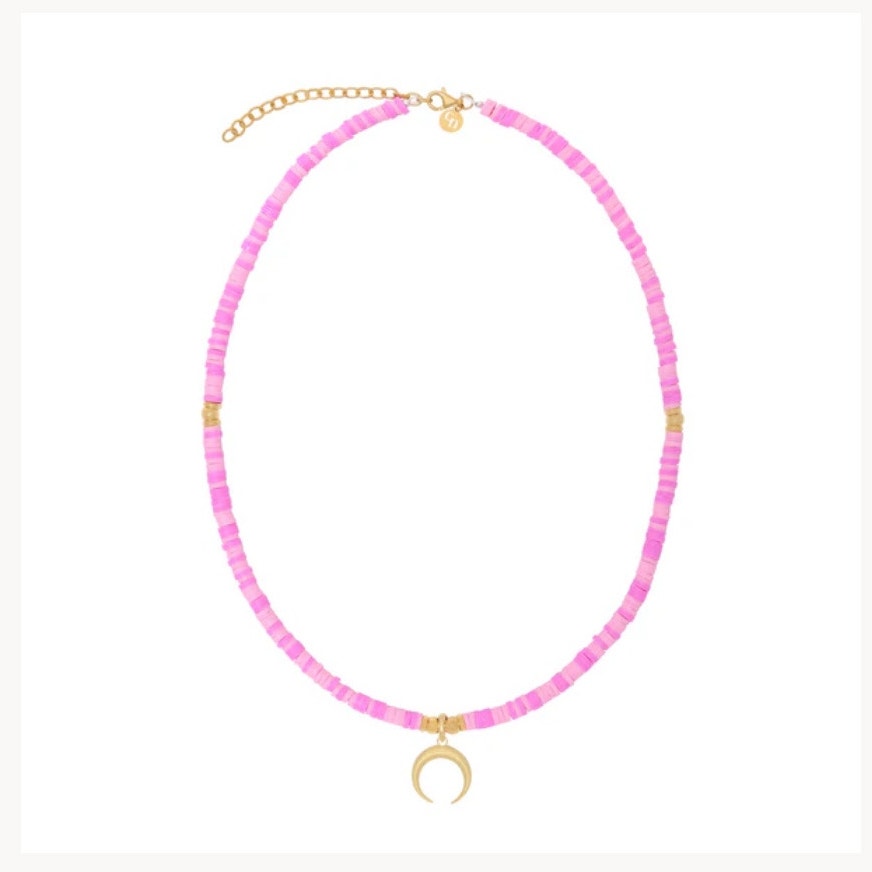 Claudia Navarro Jewelry Pink and Gold Moon Chocker Berries