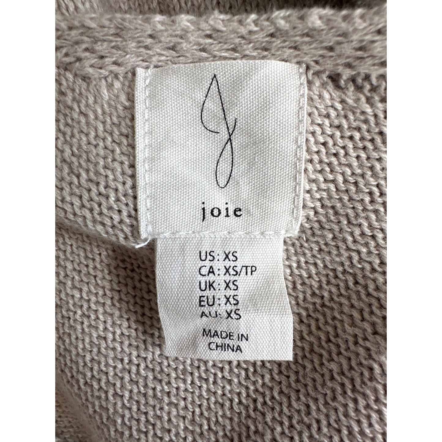 Joie Knitted Tan Cotton Top Sz XS