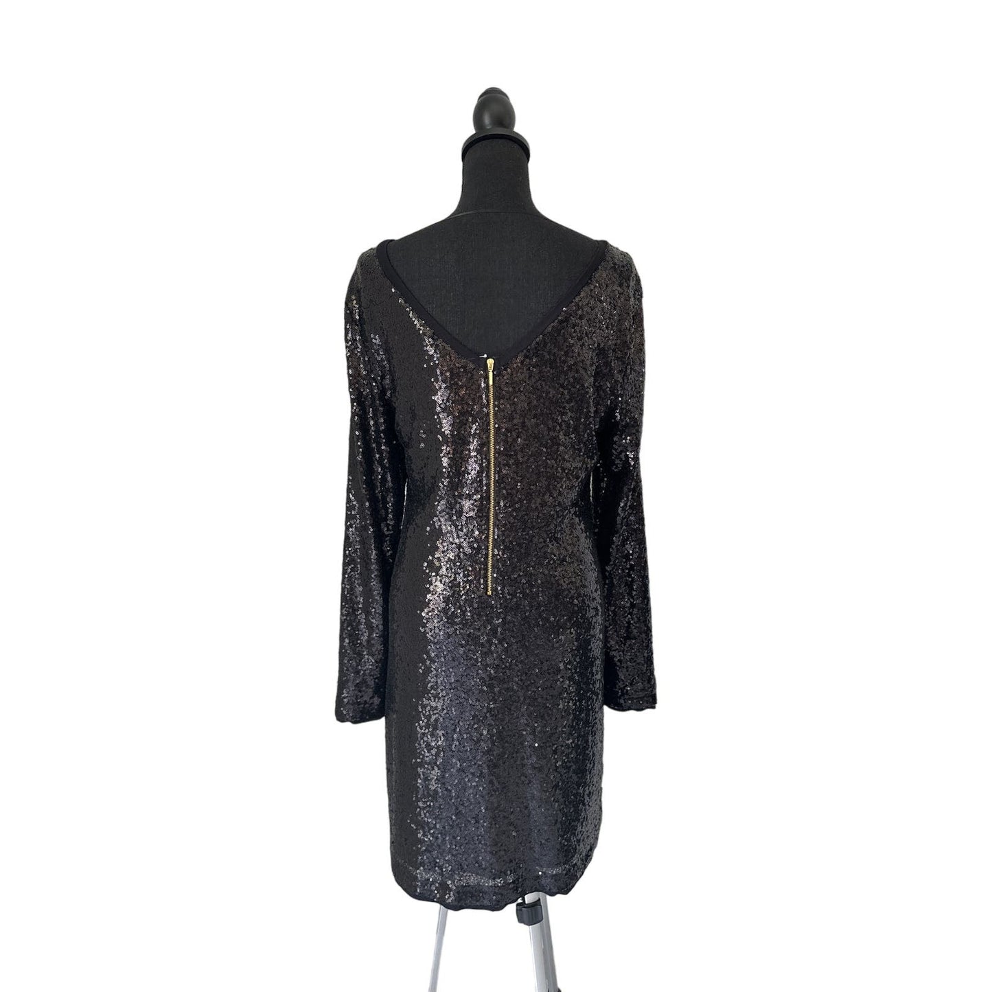 Cupio Black Sequins Long Sleeve Dress Sz L