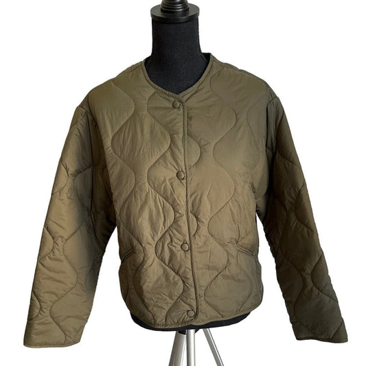 ASTR The Label Quilted Green Nylon Jacket Sz XS