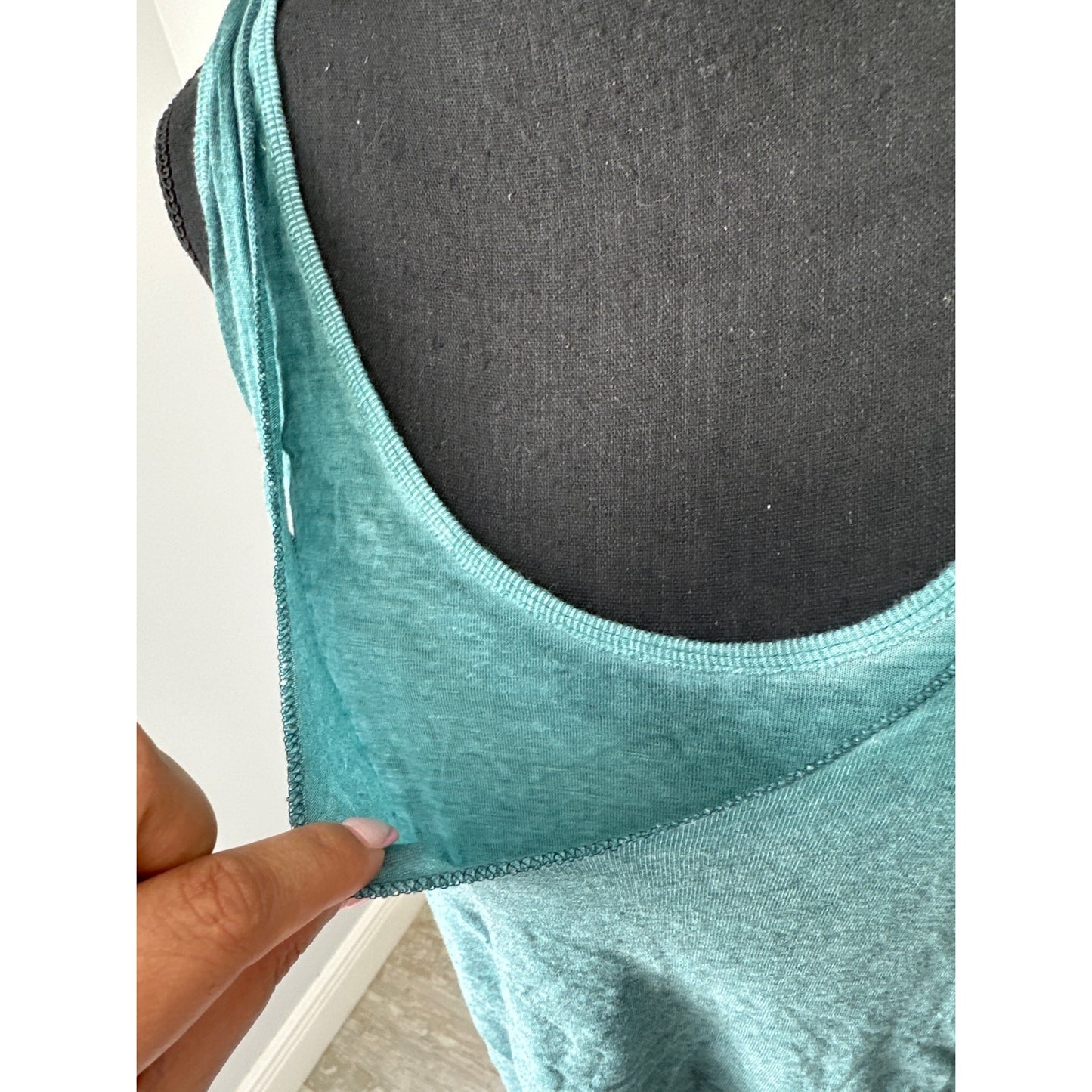 We The Free Blue Green Sleeveless Distressed Top Sz XS