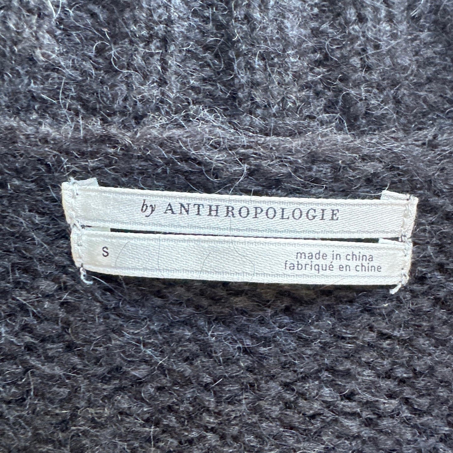 By Anthropologie Deep V Black Wool Blend Cardigan Sz S