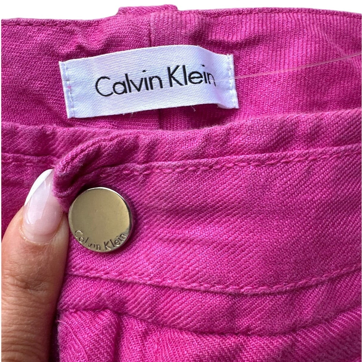 Calvin Klein Hot Pink Linen Capri Pants Sz 6