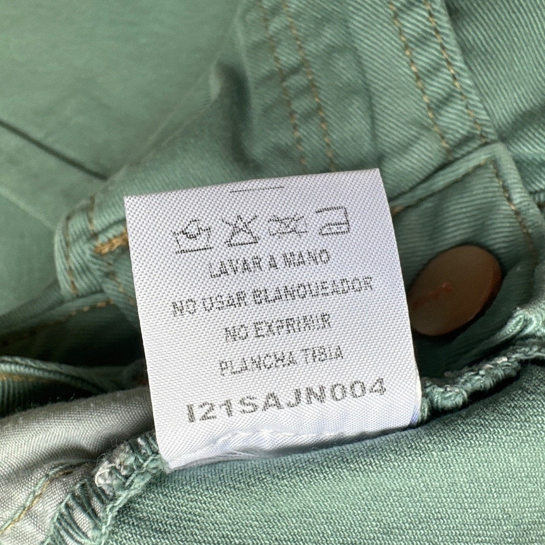 Saya Green Jade Denim Straight Sz 2