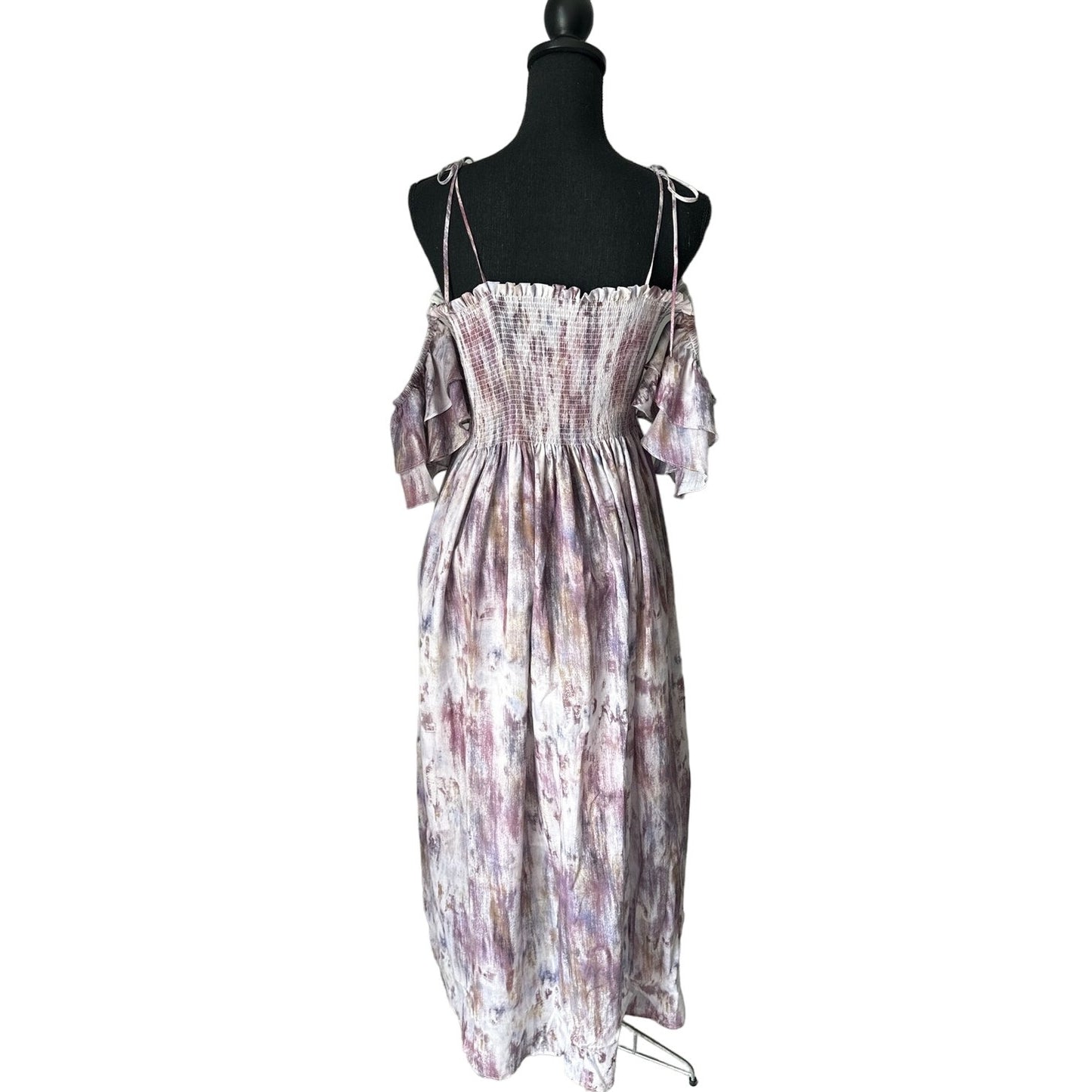 Saya Pima Cotton Lavender Tones Maxi Dress Sz M