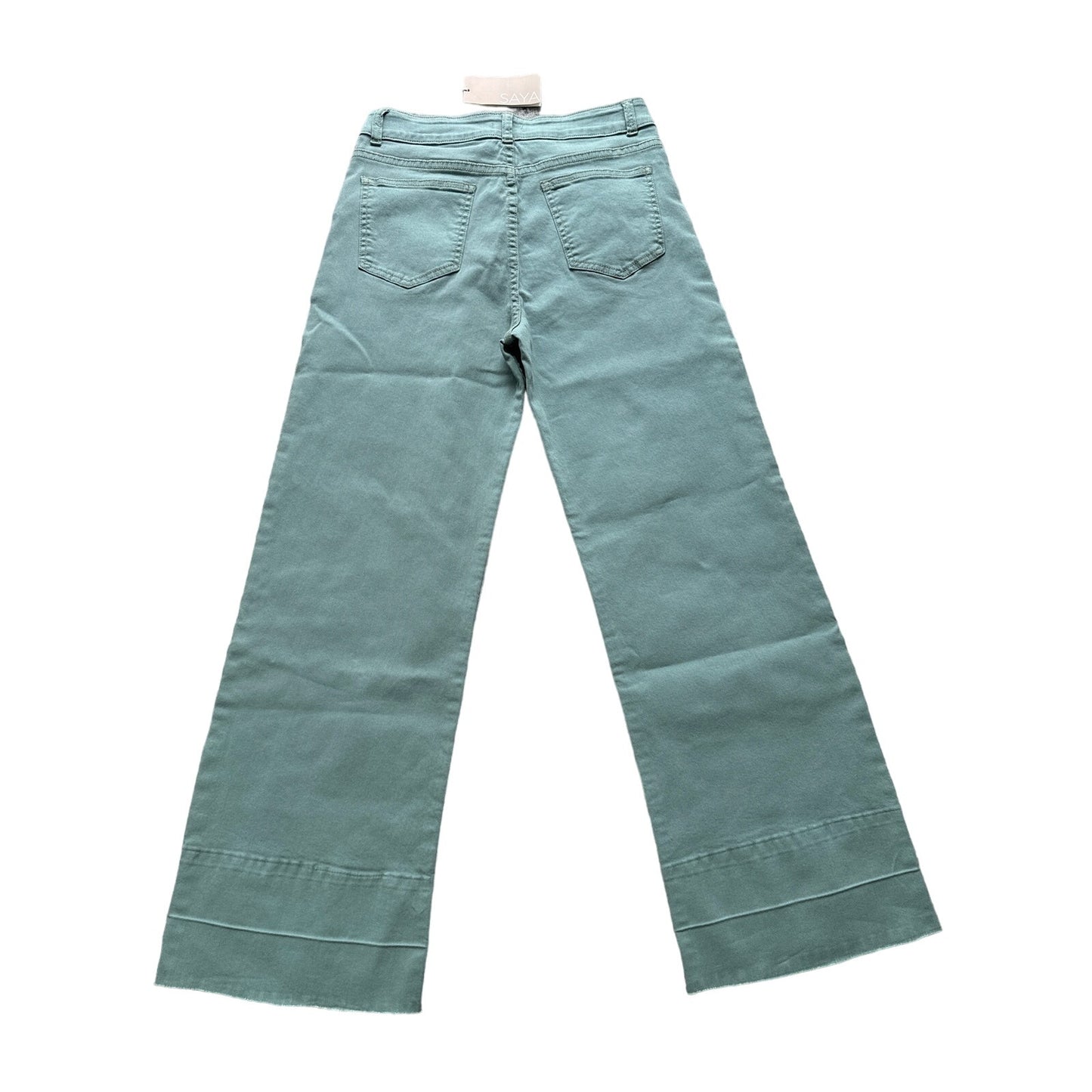 Saya Green Jade Denim Straight Sz 2