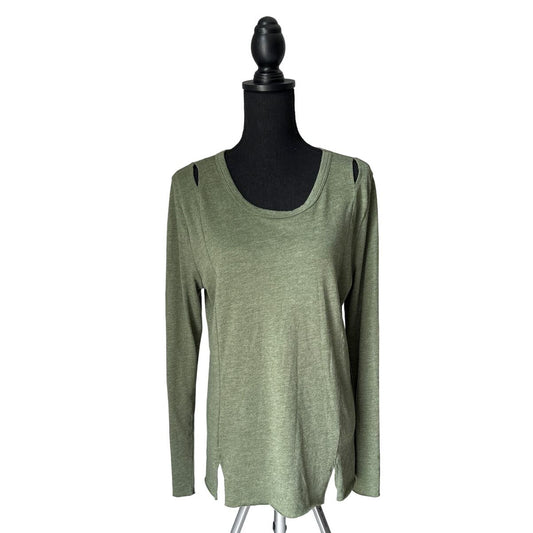 Nation LTD By Jen Menchaca Green Long Sleeve Top Sz M