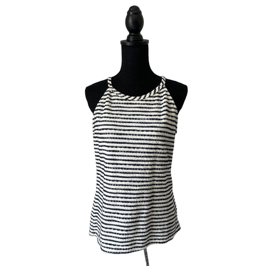 Green Envelope Blue and White Stripped Tank Sz S