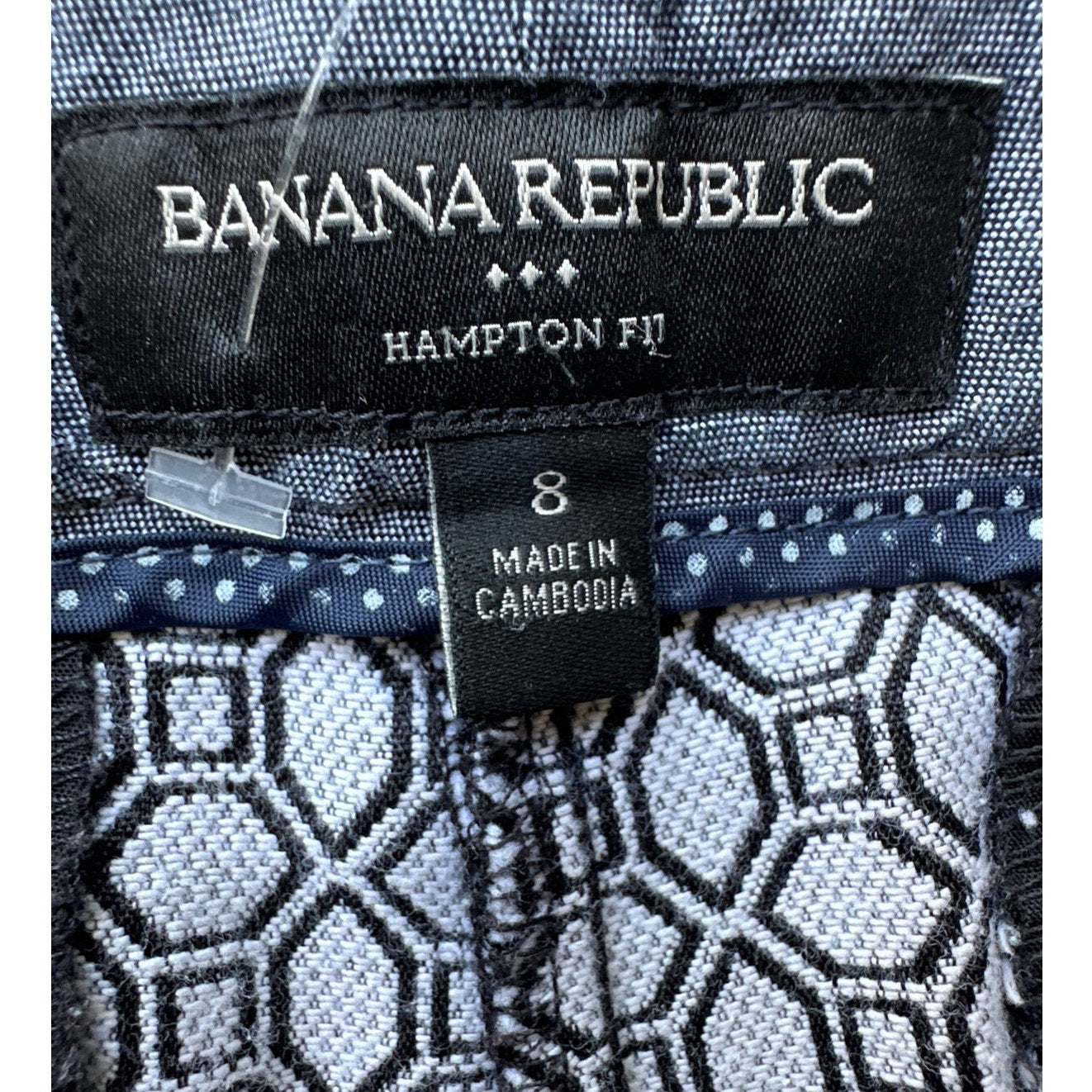 Banana Republic Hampton Fit Black and White Shorts Sz 8