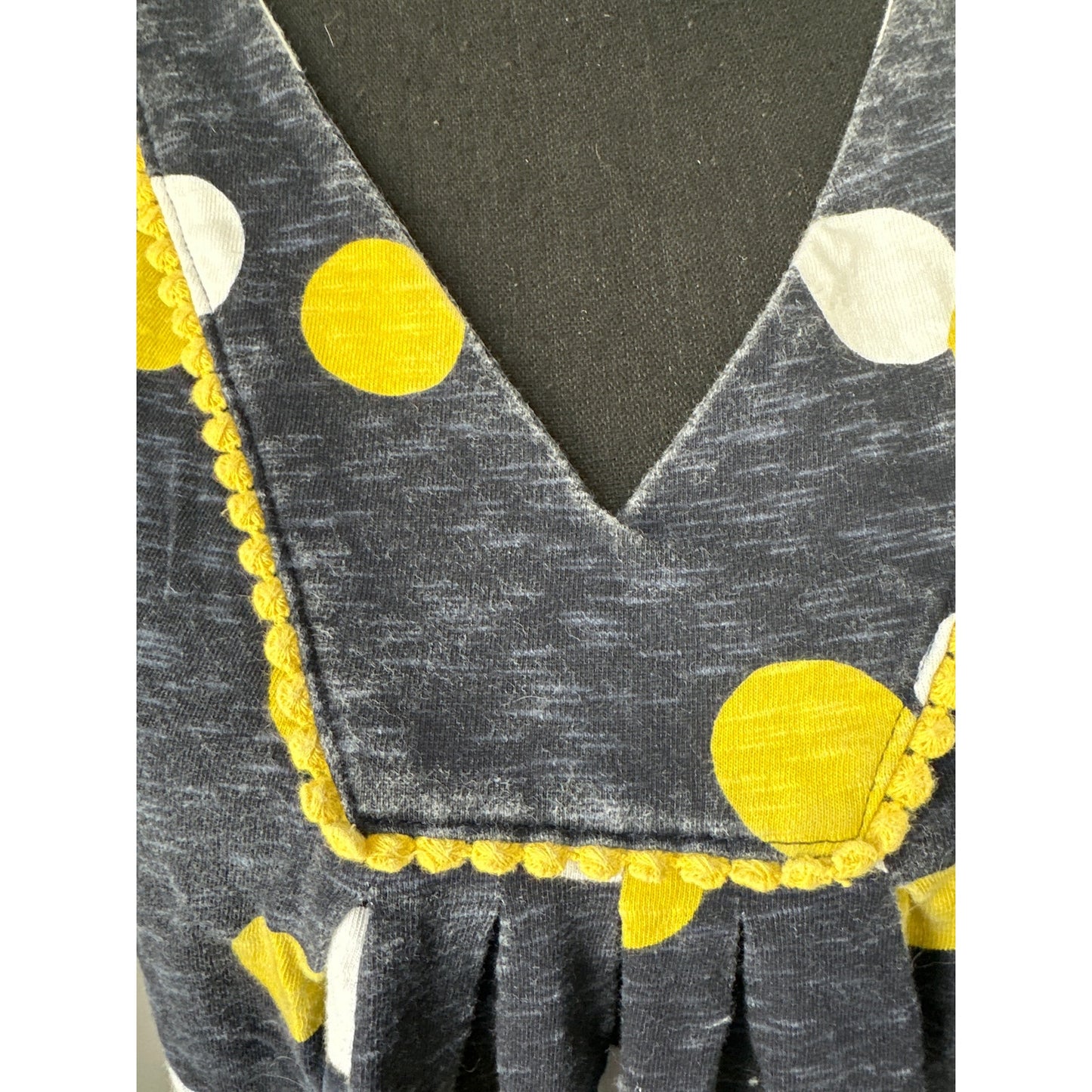 Boden Grey with Yellow and White Dots Mini Dress Sz 6