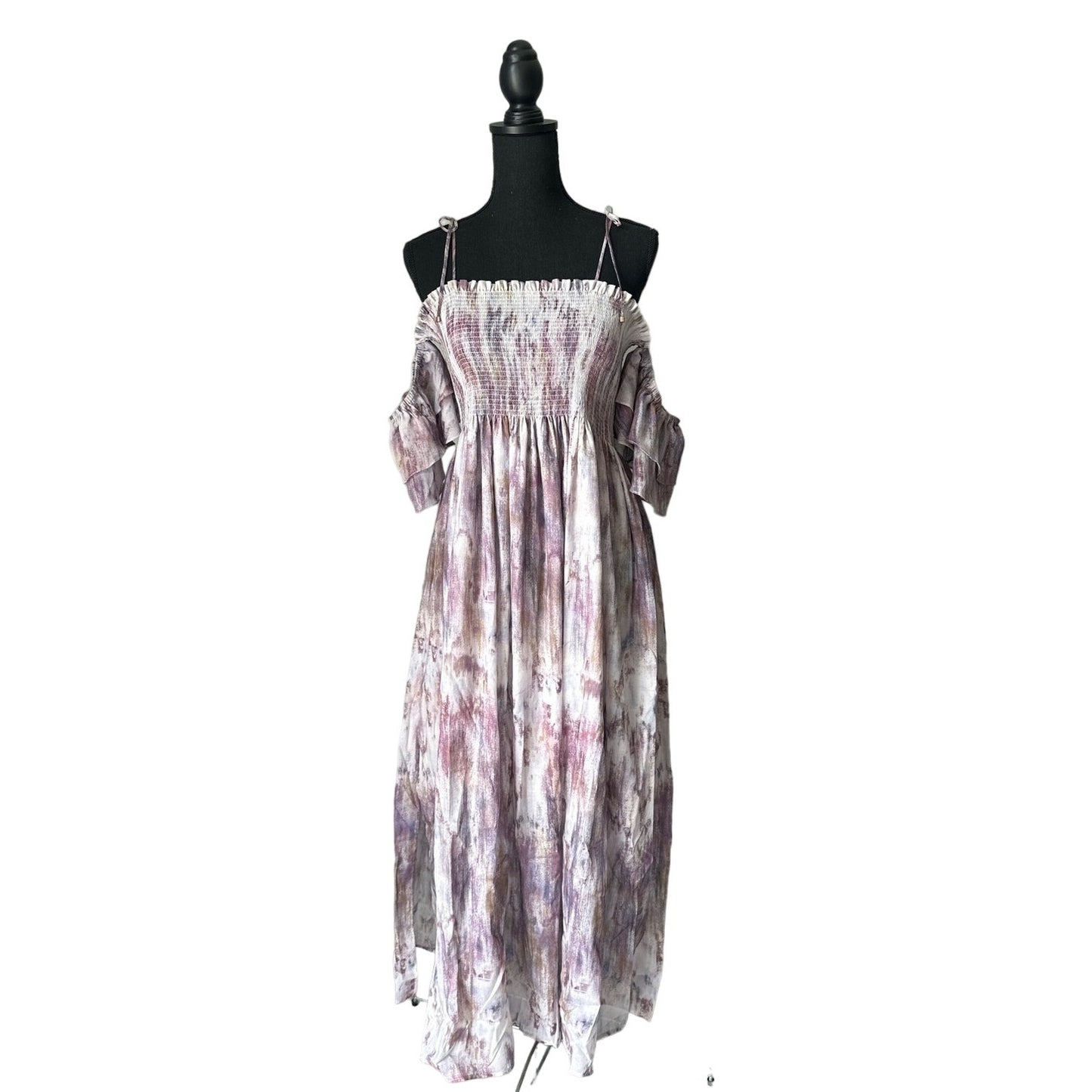 Saya Pima Cotton Lavender Tones Maxi Dress Sz M