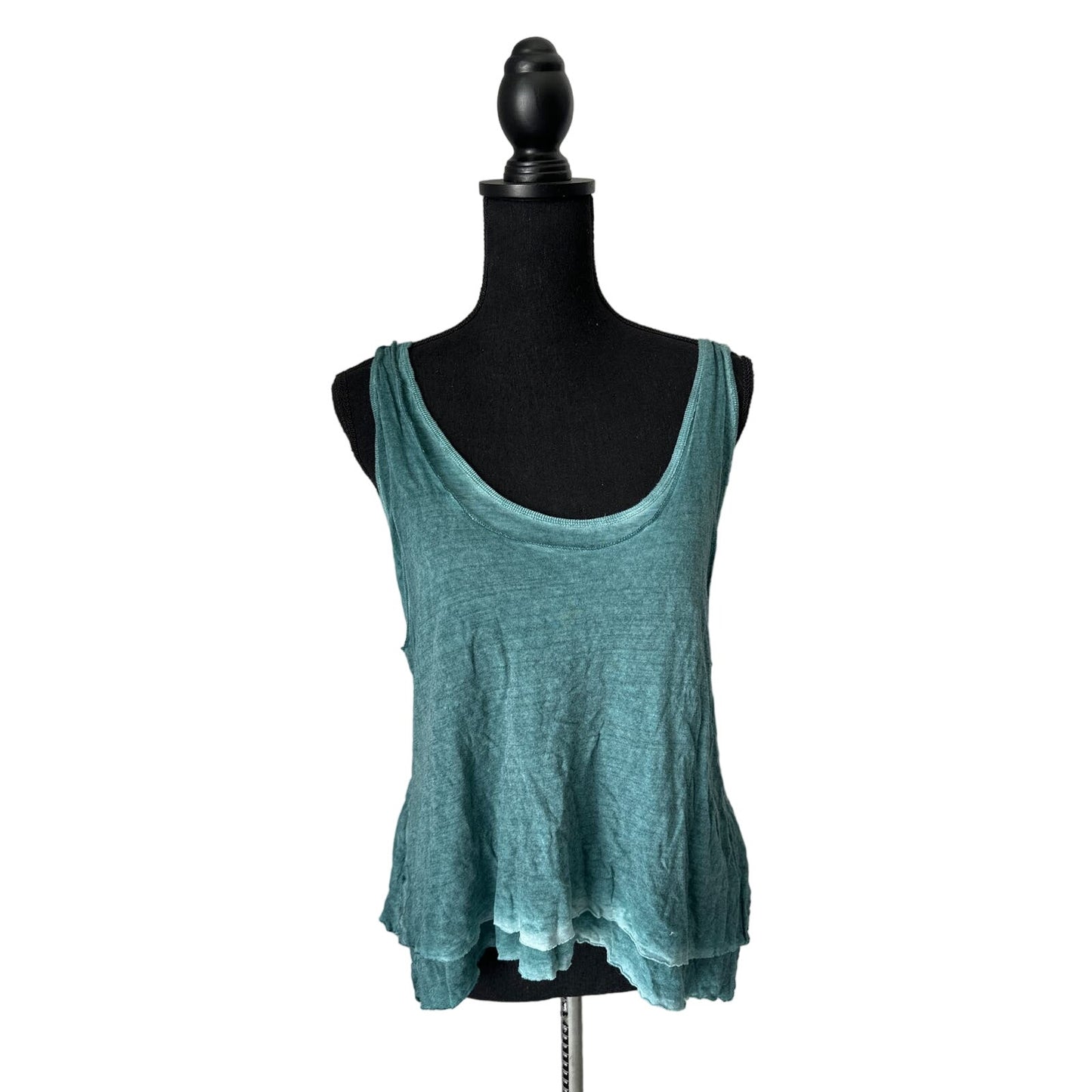 We The Free Blue Green Sleeveless Distressed Top Sz XS