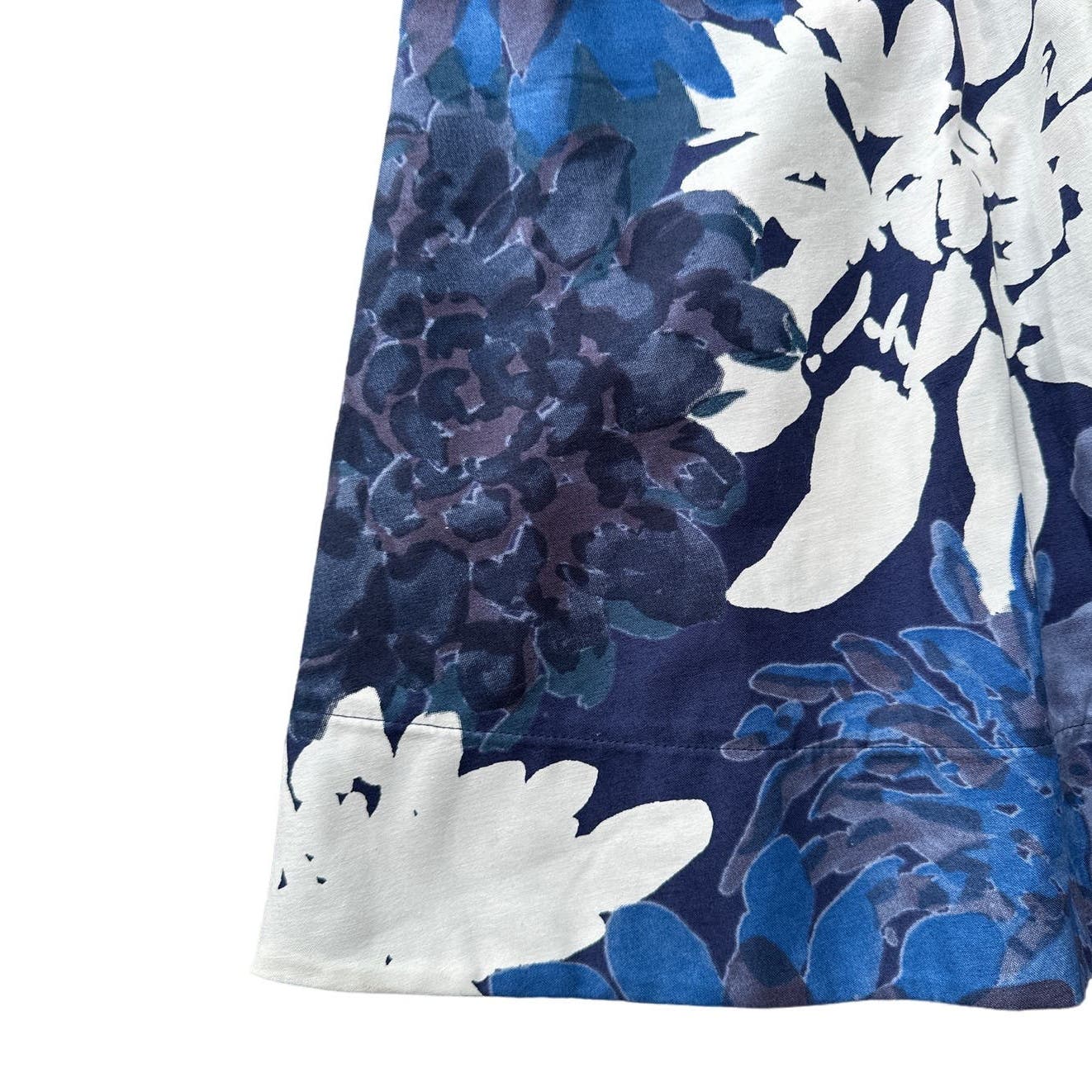 Marimekko for Anthropologie Blue Floral Midi Skirt Sz 8
