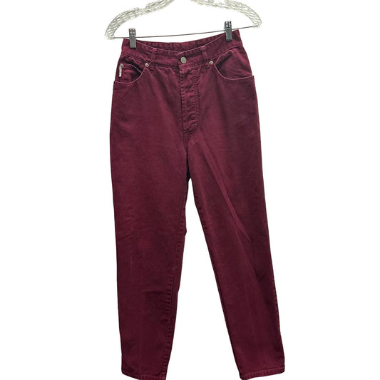 Bongo By Gene Montesano High Waist Burgundy Denim Sz 7