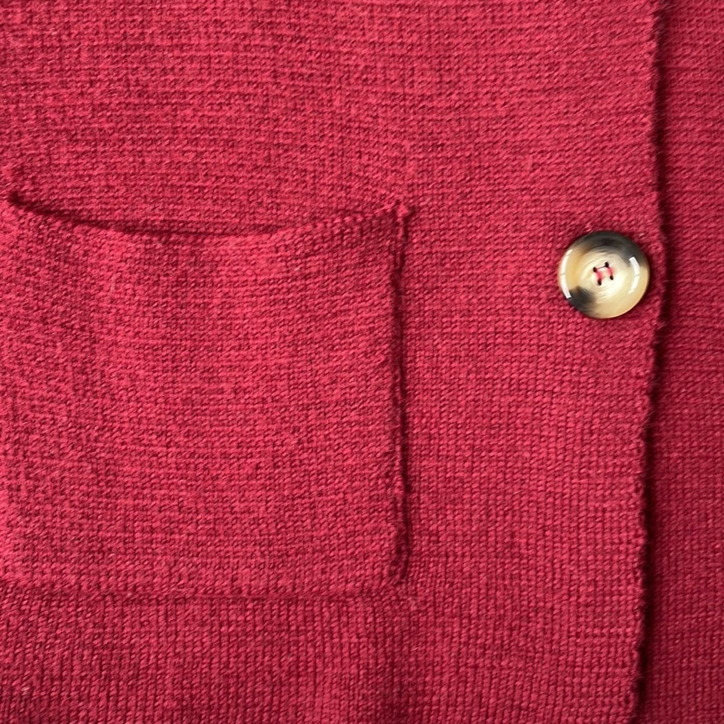 Cocogio Merino Wool Blend Red Cardigan Size M