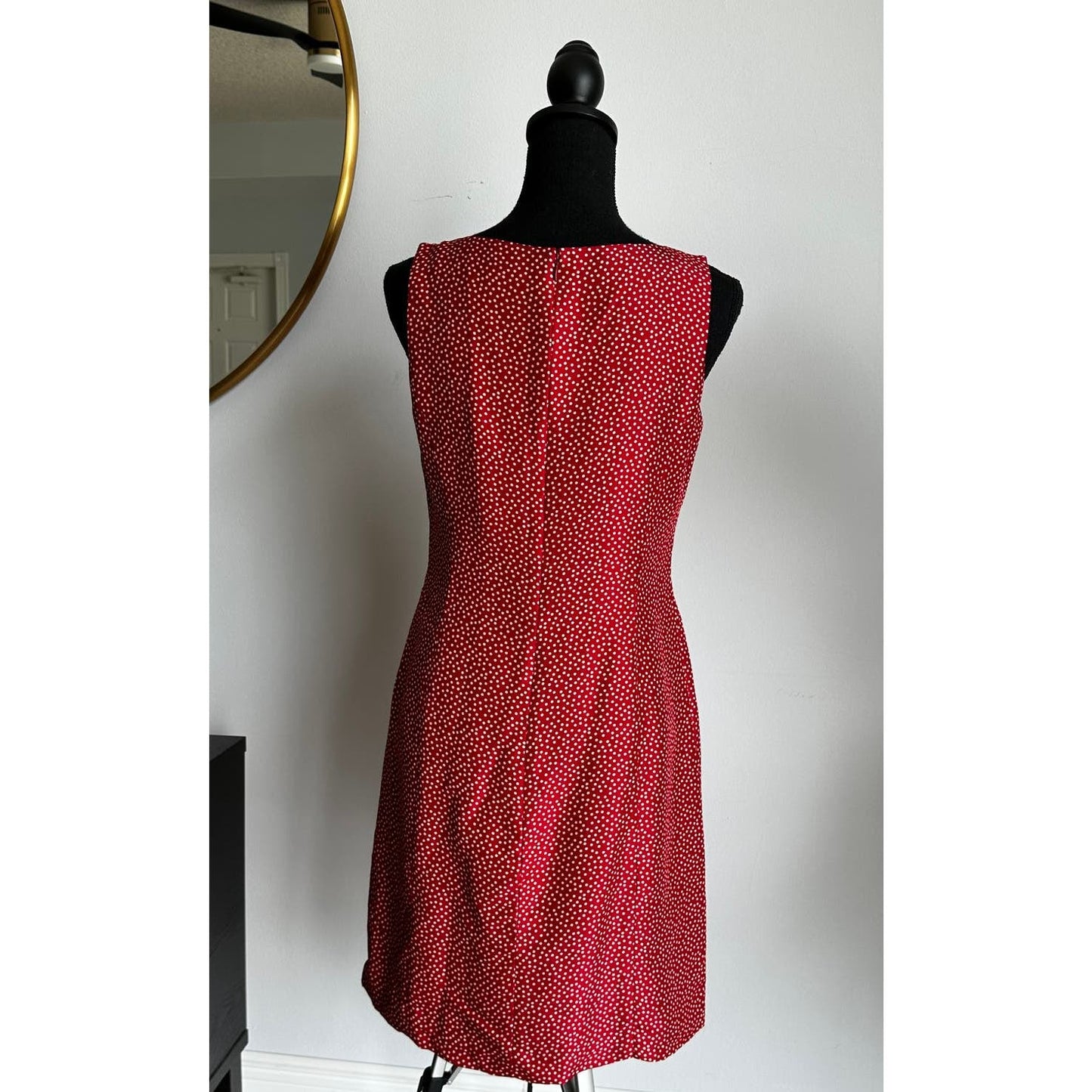 Ann Taylor Petites Silk Red Polka Dot Midi Dress Sz 6p