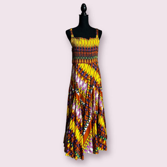 C Concept Colorful Cotton Maxi Dress Sz M