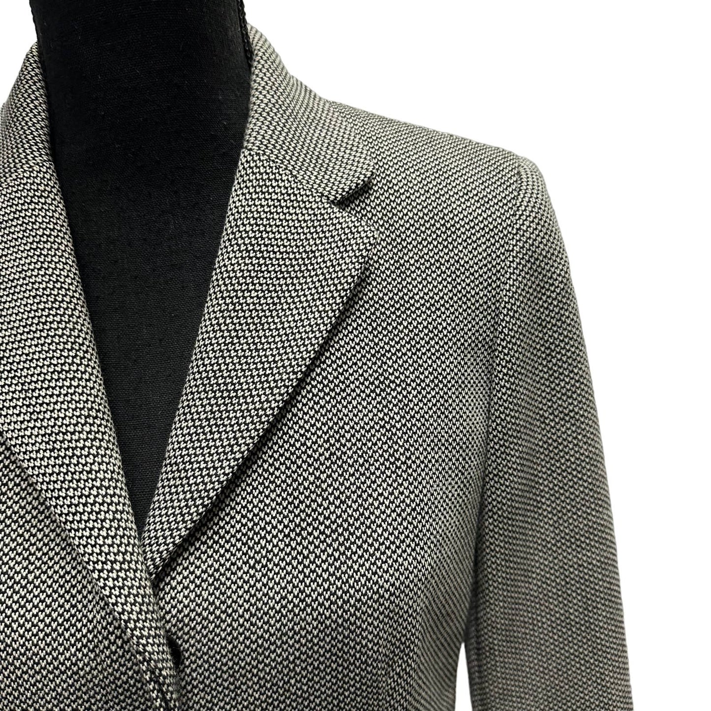 Ann Taylor Long Black and White Wool Blazer Sz 2