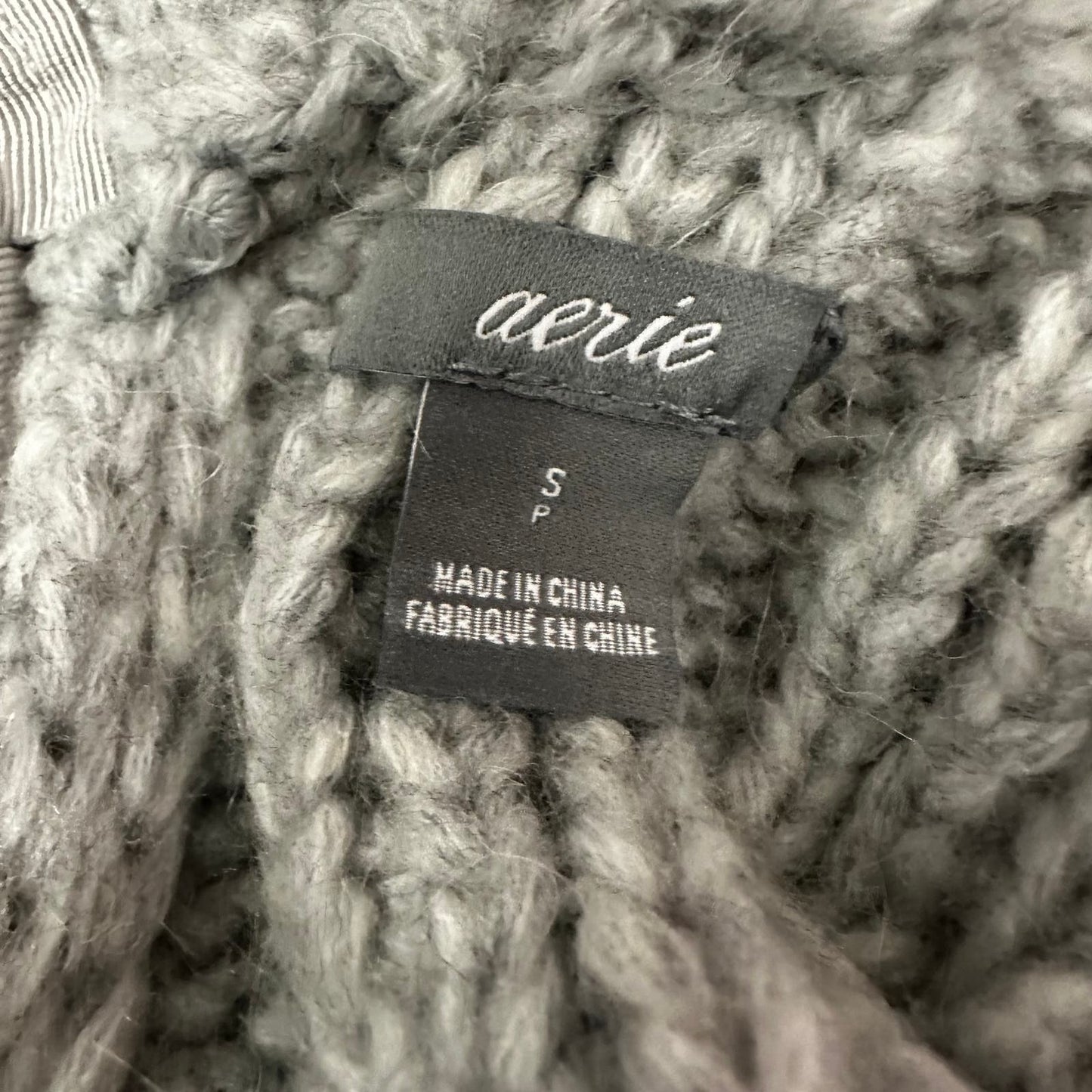 Aerie Gray Oversized Soft Sweater With Bow in Back Sz S