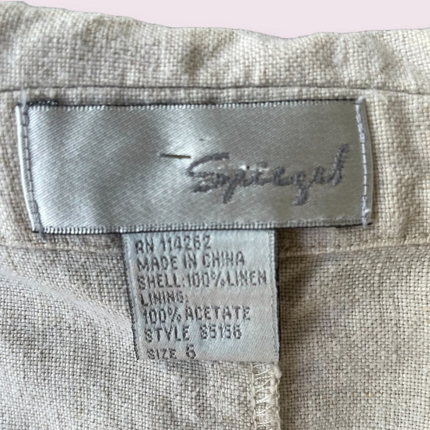 Spiegel Linen Tan Blazer Sz 6