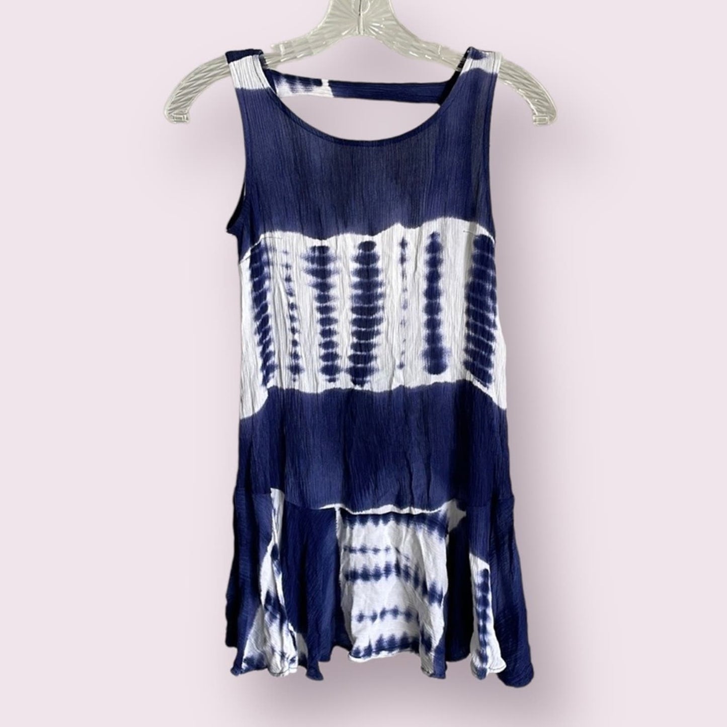 Lulu’s Blue and White Tie-Dye Mini Dress Size XS