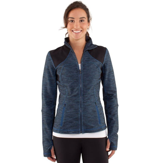 Lululemon Forme Jacket Reversible Slub Denim Limitless Blue / Black Sz 6