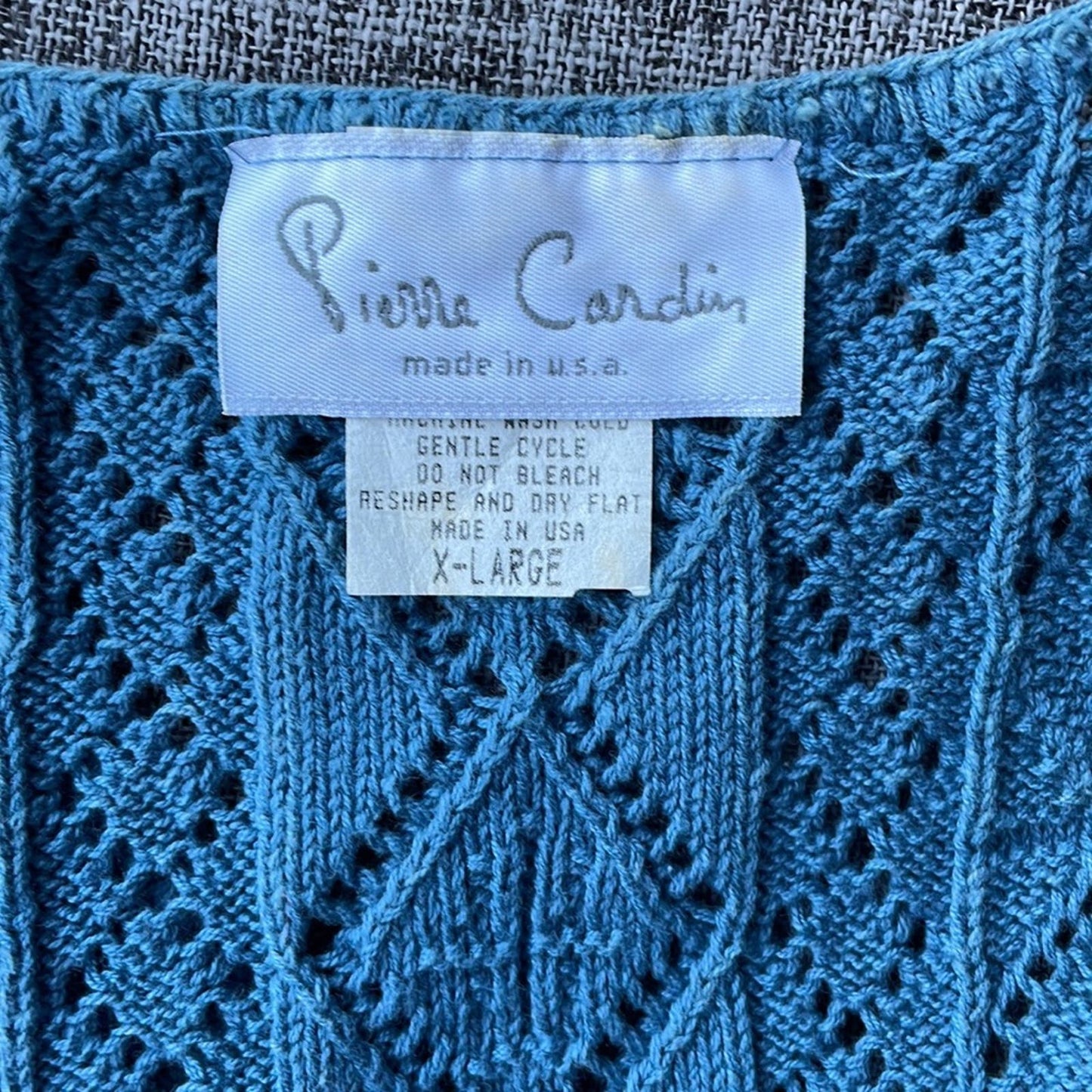 Pierre Cardin Knitted Vest Blue Sz XL