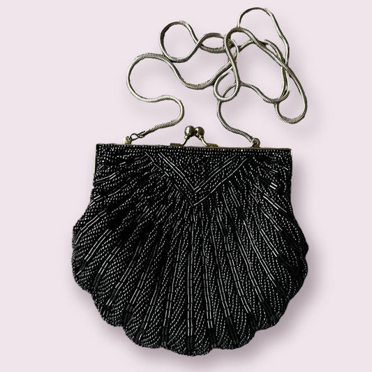 Black Shell Beaded Bag