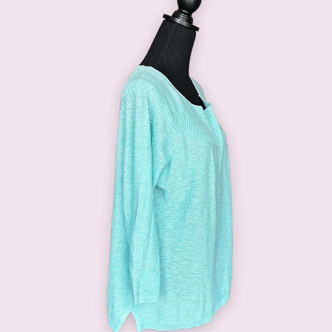 Talbots Minty Green Cotton Blend Sweater Sz XL