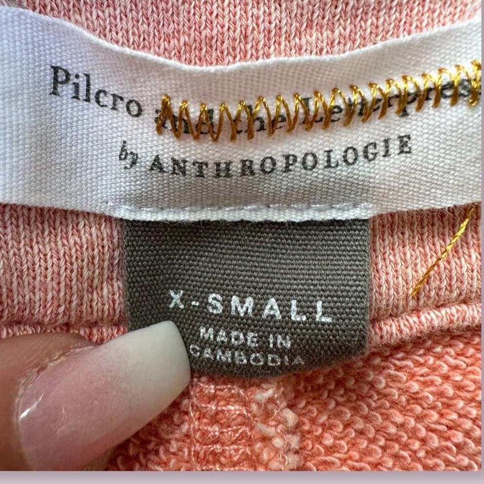 Pilcro and the Letterpress By Anthropologie Orange Sweatshirt Sz XS