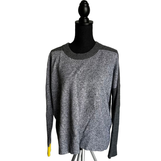 Aqua Color-Block Gray and Yellow Cashmere Sweater Sz L