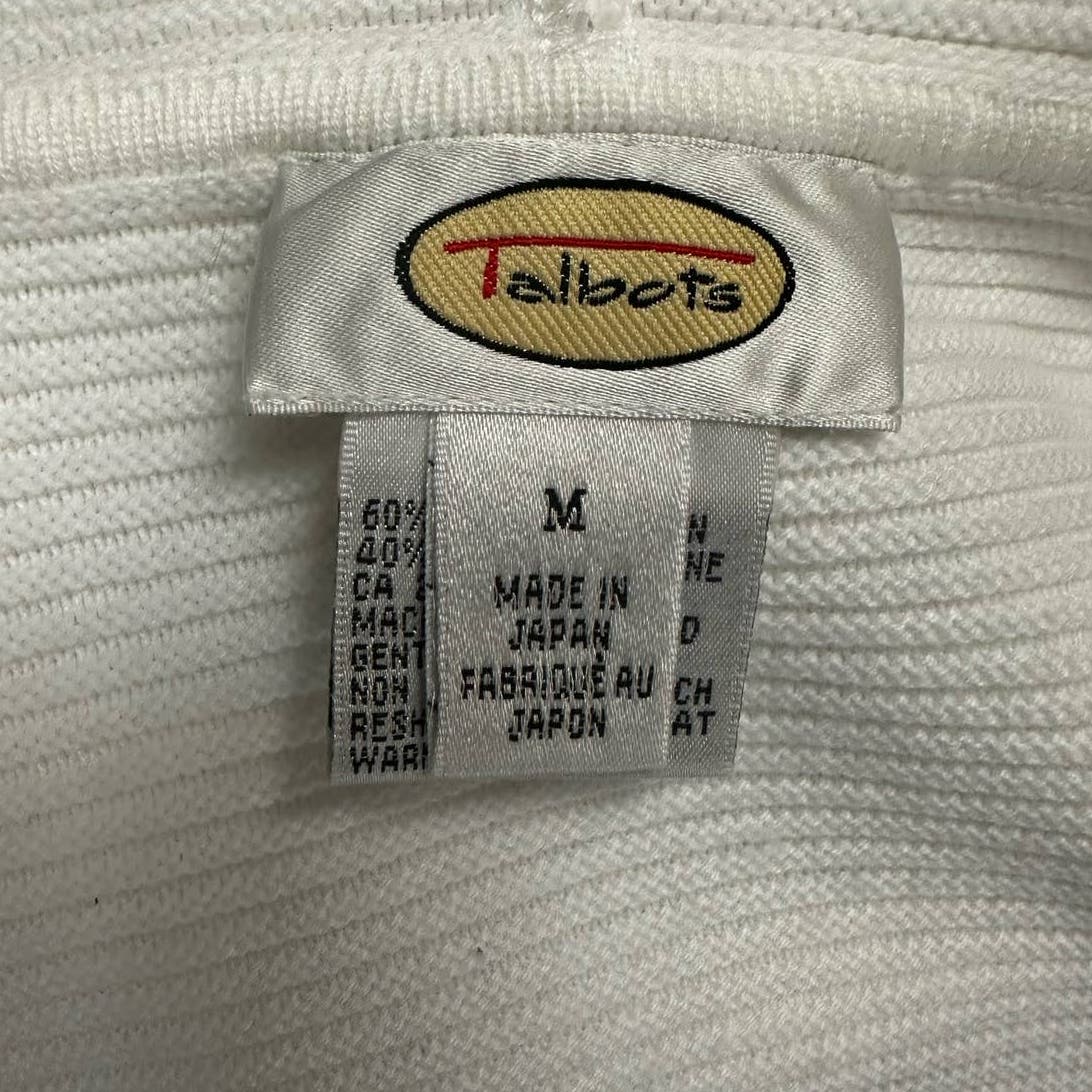 Talbots Cotton Blend White  Jacket with Zipper and Hoodie Sz M