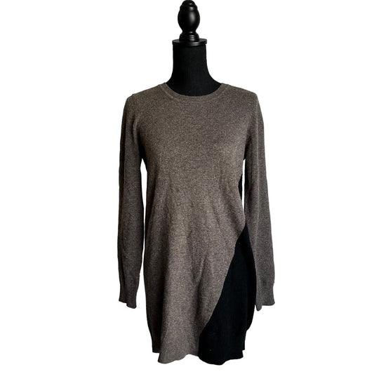 Aqua Pullover Cashmere Sweater Dress Brown and Black Sz M