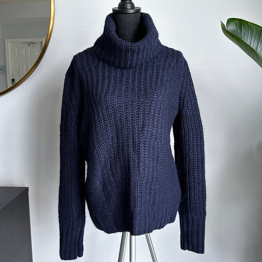 Banana Republic Made Of Italian Yarn Blue Turtleneck  Sz M