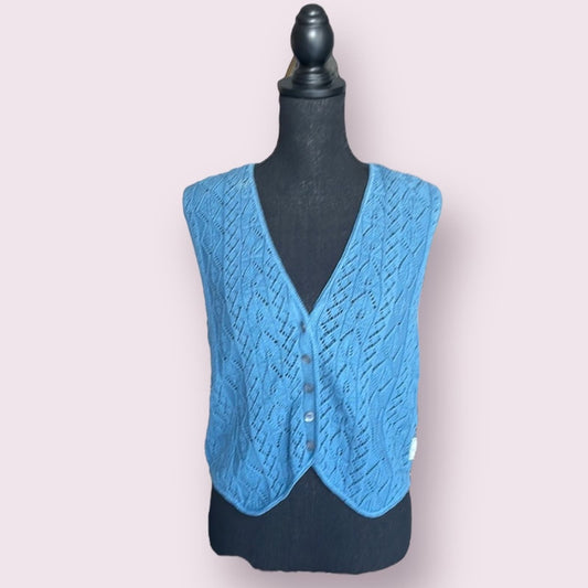 Pierre Cardin Knitted Vest Blue Sz XL