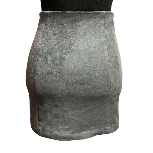 Bishop + Young Gray Suede alike Mini Skirt Sz XS